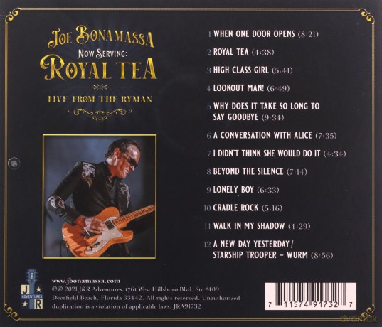 Joe Bonamassa: Now Serving: Royal Tea: Live From The Ryman [CD]