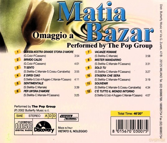 The Pop Group: Omaggio Ai Matia Bazar [CD]