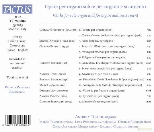 Opere Per Organo Solo E Per Organo E Strumento [CD]