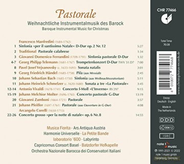 La Petite Bande Musica Fiorita - Capricornus Consort Basel - Ars Antiqua Austria Et Al.: Pastorale - Baroque Instrumental Music For Christmas [CD]