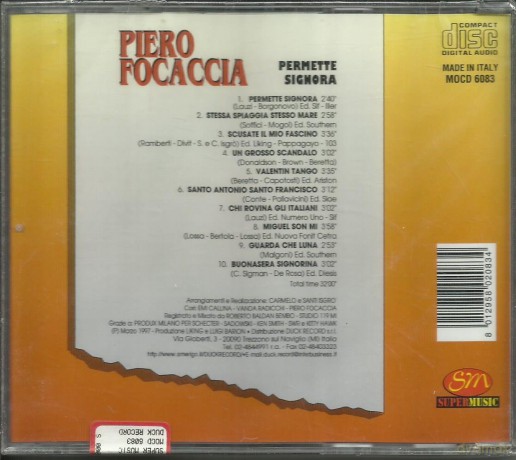 Piero Focaccia: Permette Signora [CD]