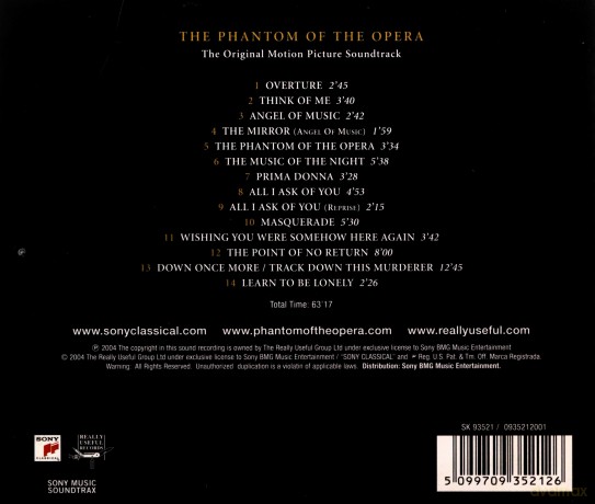 The Phantom of the Opera soundtrack (Upiór w operze) [CD]
