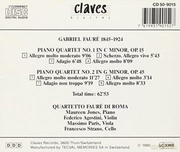 Gabriel Faure - Quartetto Faure Di Roma: Piano Quartets Op.15 And Op.45 [CD]