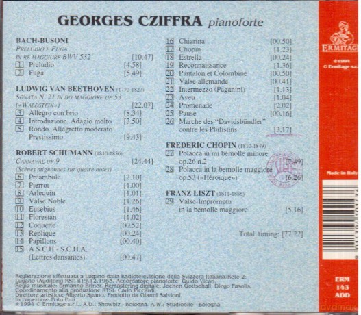 Georges Cziffra: Piano Recital [CD]