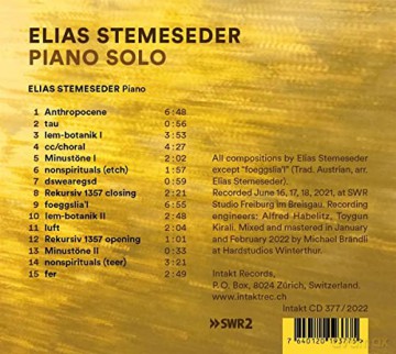 Elias Stemeseder: Piano Solo [CD]