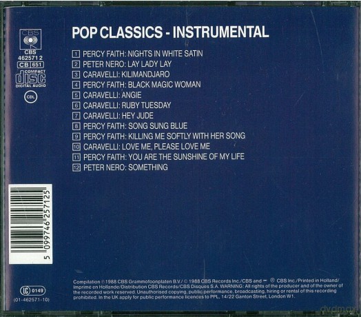 Pop Classics - Instrumental [CD]