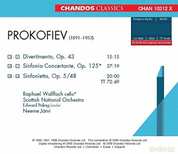Sergey Prokofiev: Prokofiev: Sinfonietta; Sinfonia Concertante; Divertimento [CD]