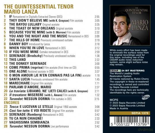 Mario Lanza: Quintessential Tenor [CD]
