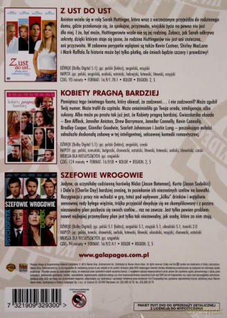 Jennifer Aniston Kolekcja: Z ust do ust / Kobiety pragną bardziej / Szefowie wrogowie [3DVD]