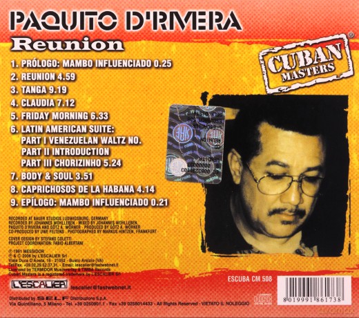 Paquito D'Rivera: Reunion [CD]