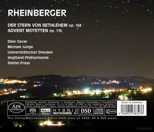 Soloists; Vogtland Philharmonie; Universitatschor Dresden: Rheinberger: Der Stern Von Bethlehem Op. 164 [CD]