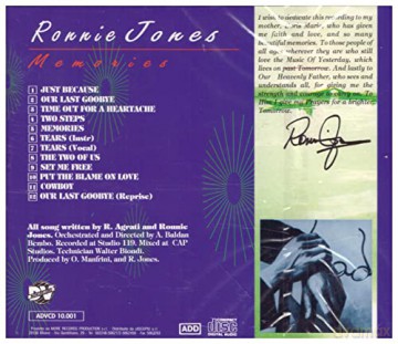 Ronnie Jones - Memories [CD]