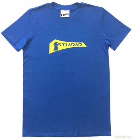 Studio One T-Shirt: Royal Blue/Yellow Print (Extra Large)