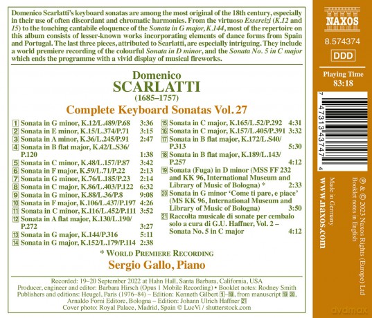 Sergio Gallo: SäMtliche Klaviersonaten, Vol. 27 [CD]