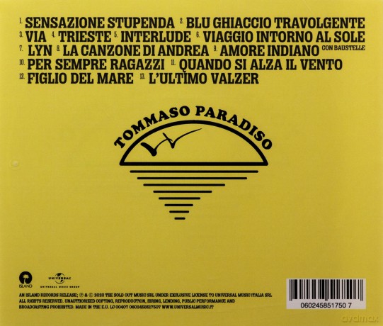 Tommaso Paradiso: Sensazione Stupenda [CD]