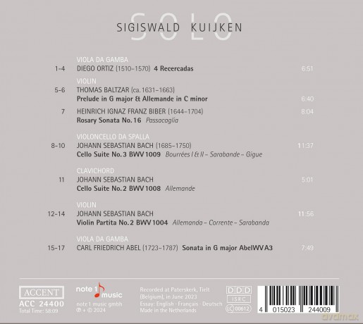 Sigiswald Kuijken: Solo [CD]