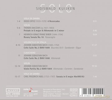 Sigiswald Kuijken: Solo [CD]