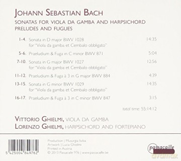 J.S. Bach: Sonatas for Viola Da Gamba and Harpsichord [CD]