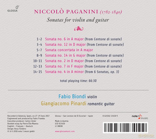 Fabio Biondi: Sonaten FR Violine Und Gitarre [CD]