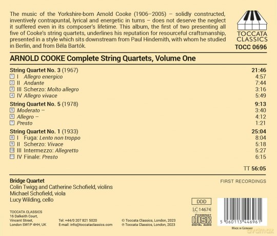 The Bridge Quartet: Streichquartette Nr. 1, 3 Und 5 [CD]