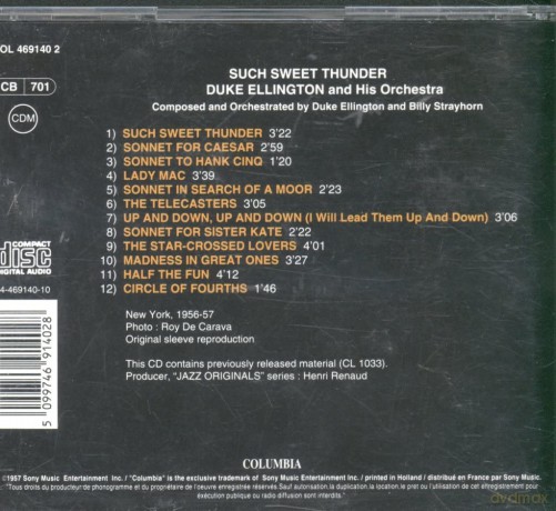 Ellington Duke And His Orchestra: Such Sweet Thunder [CD]