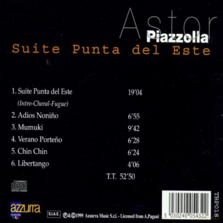 Astor Piazzolla: Suite Punta Del Este [CD]