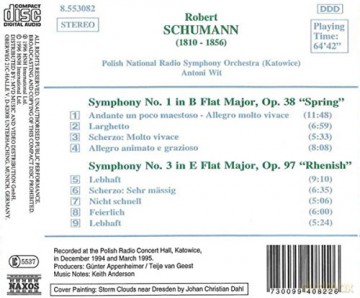 Robert Schumann: Symphonies Nos.1 Spring And 3 Rhenish [CD]