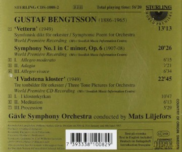 G. Bengtsson: Symphony No 1, 'Vettern': Symphonic Poem, 'I Vadstena Kloster' - Suite [CD]
