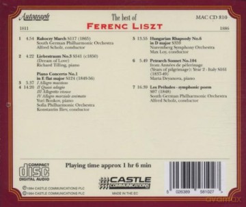 Ferenc Liszt: The Best Of Liszt [CD]