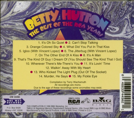 Betty Hutton: The Best Of The Rca Years [CD]