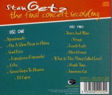 Stan Getz: The Final Concert Recording [2CD]