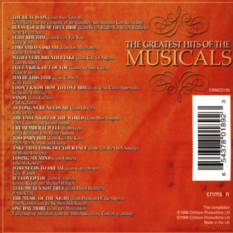 The Greatest Hits Of The Musicals [CD]