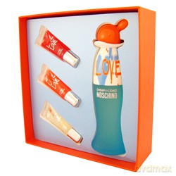 Moschino I Love Love Zestaw - Woda Toaletowa 50ml Spray + Błyszczyk Do Ust 3 X 10ml [4xKOSMETYKI]