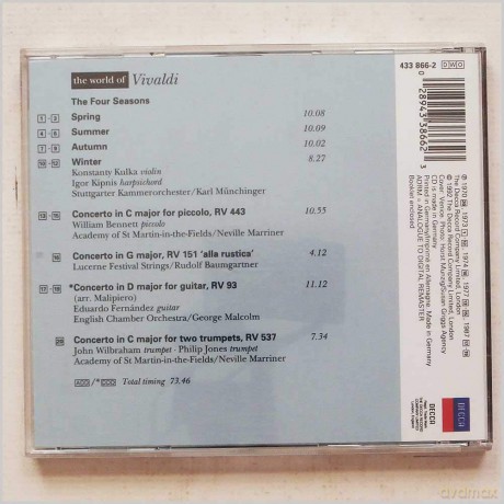 Academy of St Martin in the Fields: The World of Vivaldi: The Four Seasons, Etc [CD]