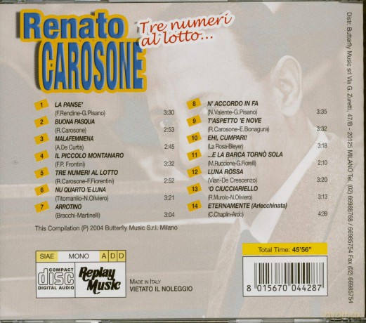 Renato Carosone: Tre Numeri Al Lotto [CD]