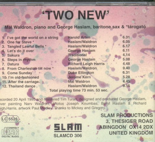 Mal Waldron: Two New [CD]