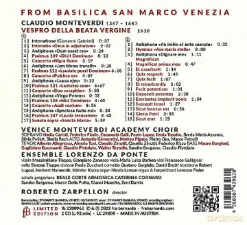 Zarpelloni/Venice Monteverdi Academy/Ens. Lorenzo: Vespro Della Beata Vergine [CD]