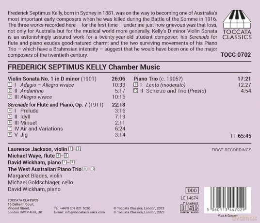 The West Australian Piano Trio: Violinsonate Nr.1, Serenade, Klaviertrio [CD]