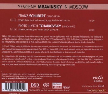 Yevgeny Mravinsky: Yevgeny Mravinsky in Moscow: Schubert Symphony no.8 Tchaikovsky Symphony no.4 [CD]