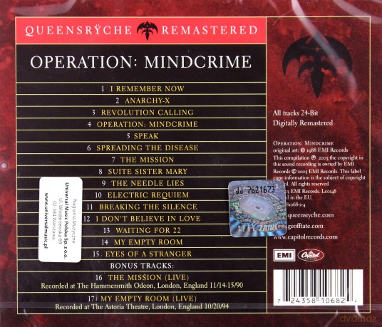 Queensryche: Operation: Mindcrime (Remastered) [CD]