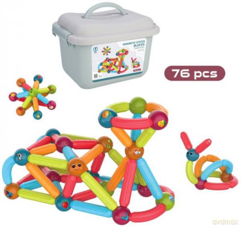 Klocki magnetyczne 76 elememtów [KLOCKI]