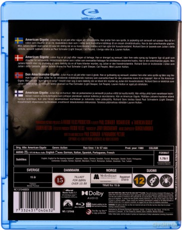 American Gigolo (Amerykański żigolak) [Blu-Ray]