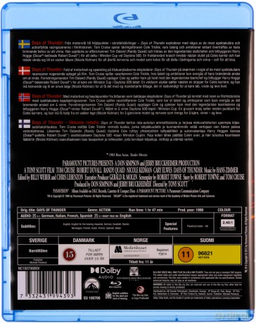 Days of Thunder (Szybki jak błyskawica) [Blu-Ray]