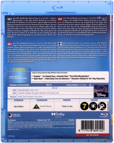 The Rescuers (Bernard i Bianka) [Blu-Ray]