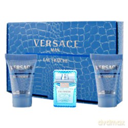 Versace Man Eau Fraiche Zestaw - Woda Toaletowa 5ml Bez Sprayu + Balsam Po Goleniu 25ml + Żel Pod Prysznic 25ml [3xKOSMETYKI]