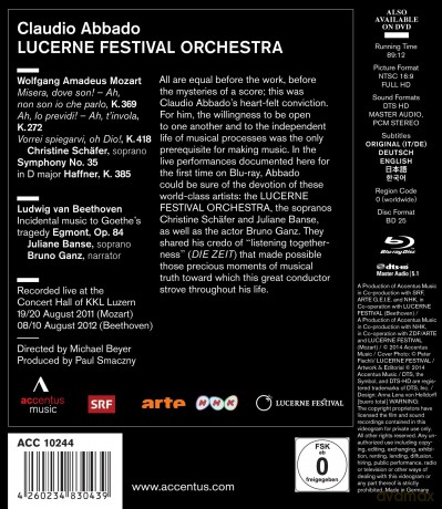 Claudio Abbado & Lucerne Festival Orchestra [Blu-ray]