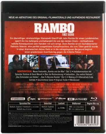 Rambo: First Blood (Rambo: Pierwsza krew) [Blu-Ray 4K]+[Blu-Ray]