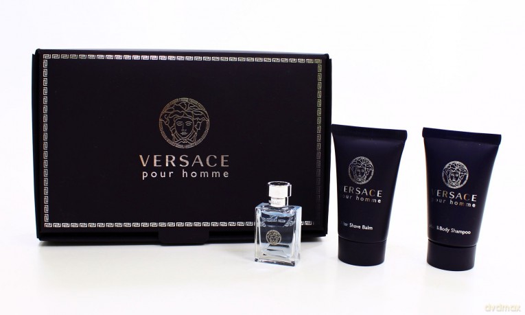 Versace Pour Homme Zestaw - Woda Toaletowa 5ml Bez Sprayu + Balsam Po Goleniu 25ml + Żel Pod Prysznic 25ml [2xKOSMETYKI]