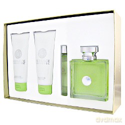 Versace Versense Zestaw - Woda Toaletowa 100ml Spray + Żel Do Ciała 100ml + Żel Pod Prysznic 100ml + Woda Toaletowa 10ml Roll-On [4xKOSMETYKI]