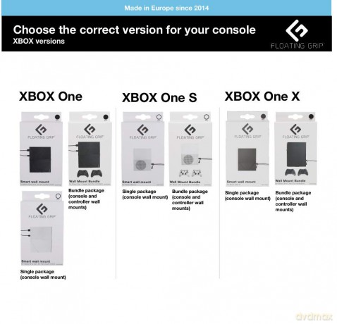 Floating Grip Xbox One X Wall Mount (Black)